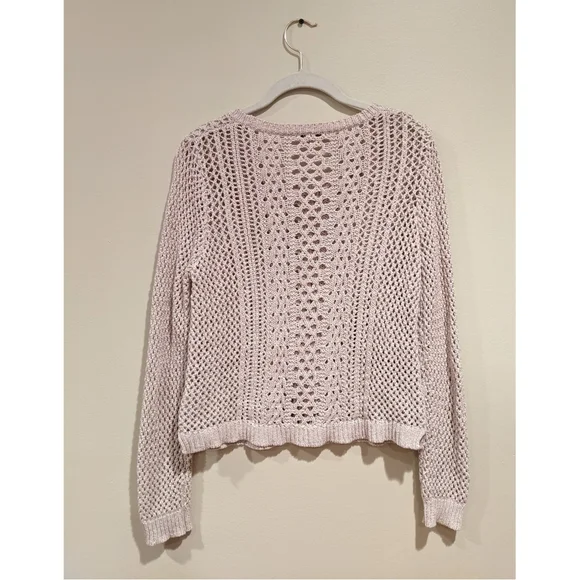 Madewell Crochet Knit Sweater Beige Medium - Picture 7 of 10